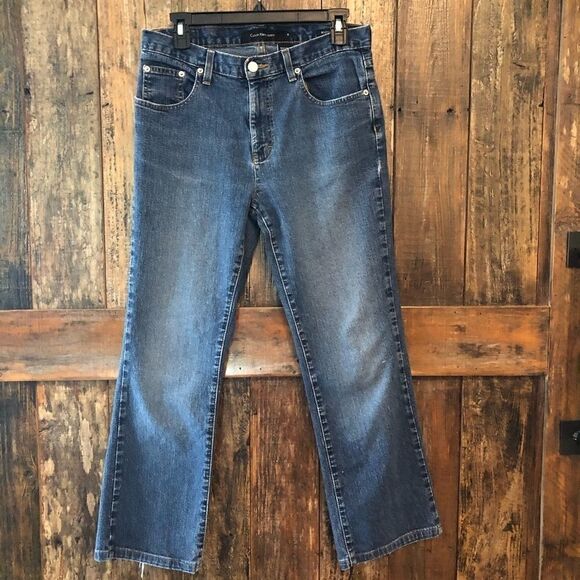 Calvin Klein Sz 8 Blue Denim Classic Bootcut Blue Western Rustic Jeans - Picture 2 of 6